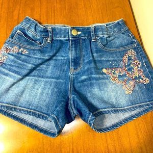 Gap denim butterfly embroidered jean shorts size 16 rare vintage fairycore